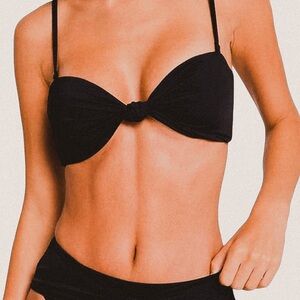 Good American Women's Sexy Twist Knotted Bandeau/Strap Bikini top large